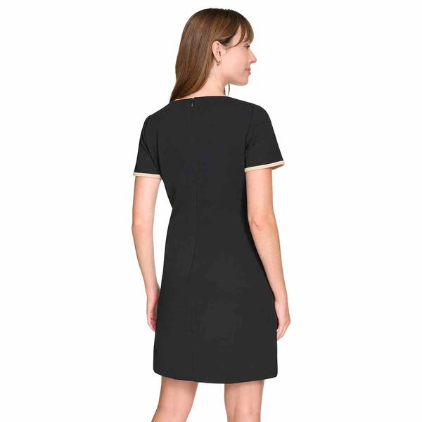Womens Tommy Hilfiger Short Sleeve Trim Pocket Shift Dress