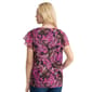 Womens Jones New York Short Flutter Sleeve V Neck Leaf Blouse - image 2