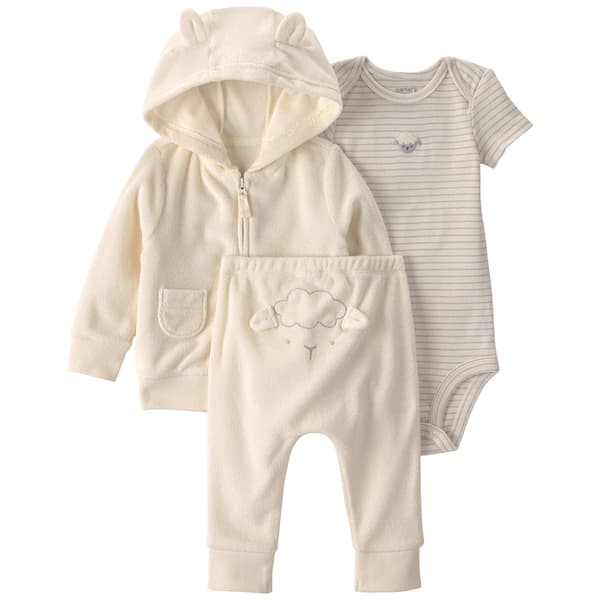 Baby Unisex (3-12M) Carter''s In Sheep Design 3Pc Set - image 