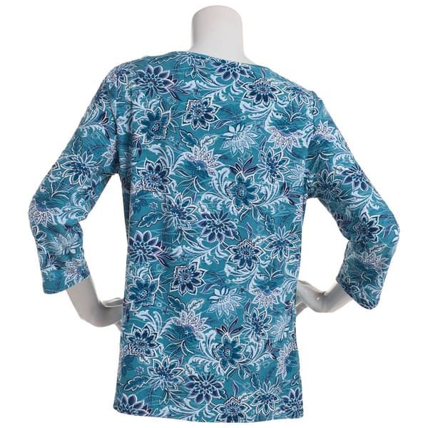 Womens Emily Daniels Folk Jacobean Floral Jacquard Tunic Blouse