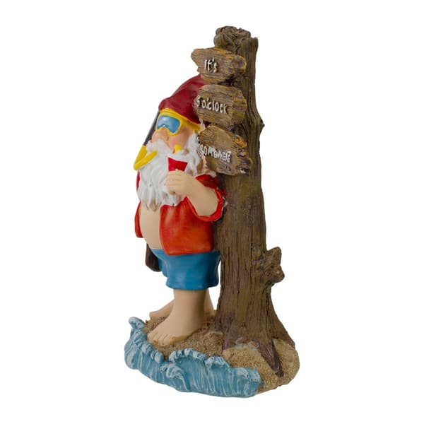 Northlight Seasonal Red & Blue Beach Gnome Garden Statue