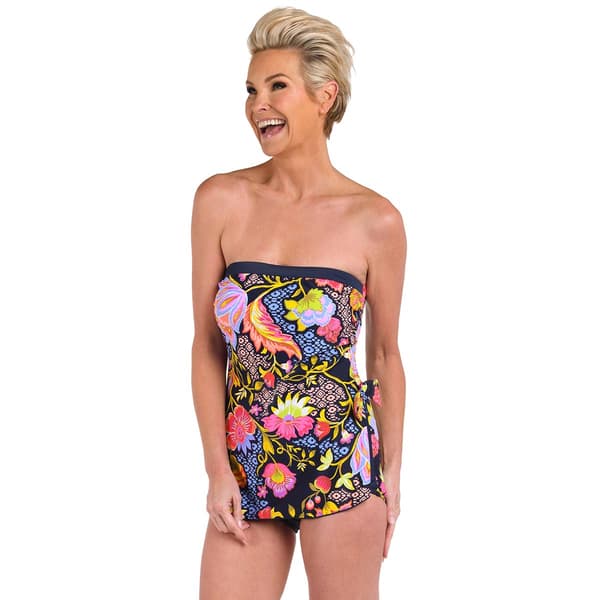 Womens Maxine Ornamental Garden Bandeau Sarong One Piece