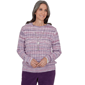 Womens Alfred Dunner Vail Space Dye Rib Knit Sweater - image 1