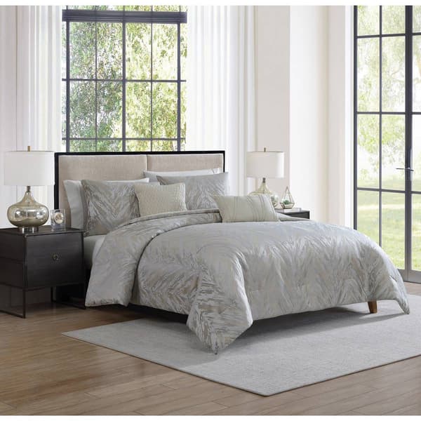 Tahari Home Halston 5pc. Taupe Jacquard Comforter Set