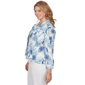 Plus Size Ruby Rd. French Riviera Floral Toile Denim Jacket - image 4