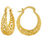 Gold Over Fine Silver Plated 22mm Filigree Hoop Earrings - image 1