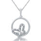 Marsala 1/10ctw. White Diamond Accent Butterfly Circle Pendant - image 1