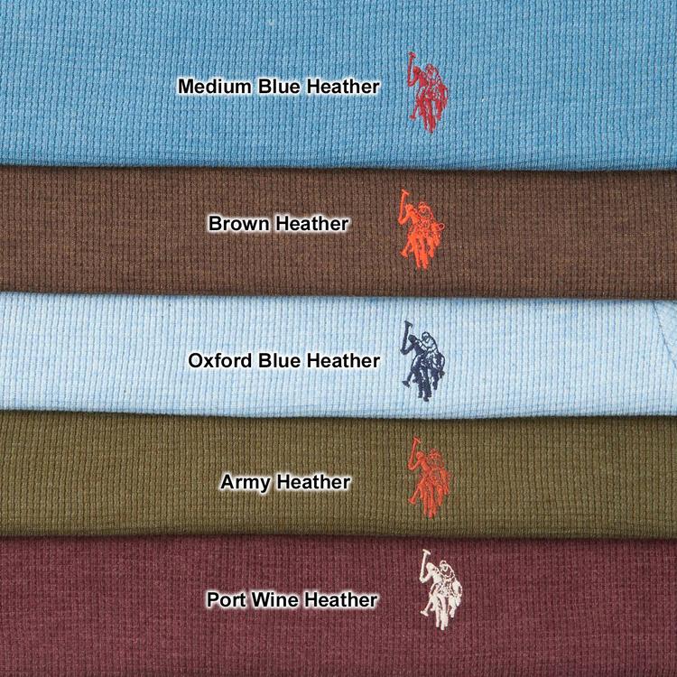 Mens U.S. Polo Assn.® Solid Crew Neck Waffle Knit Thermal