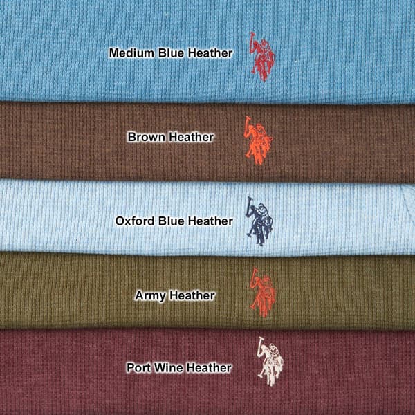 Mens U.S. Polo Assn.® Solid Crew Neck Waffle Knit Thermal