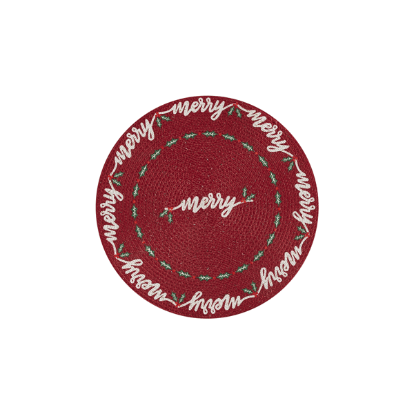 Avanti Merry Holly Round Placemats - Set of 4