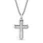 Mens Lynx 1/2ctw. Lab-Grown Diamond Cross Pendant Necklace - image 1