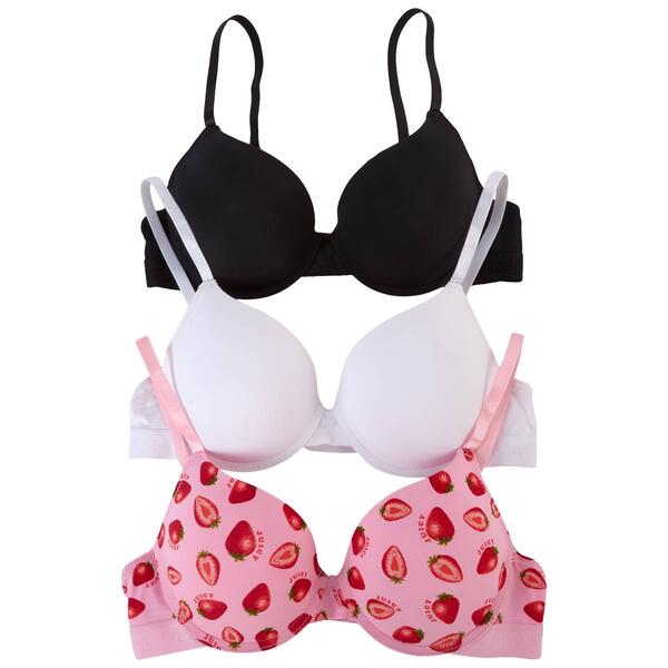 Juniors Juicy Couture 3pk. Strawberry Push Up Bras JC4002-3PKBJ - image 