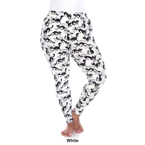 Plus Size White Mark High-Rise Cat Print Leggings