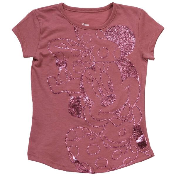 Toddler Girl Disney&#40;R&#41; Minnie Mouse Short Sleeve Glitter Top - image 