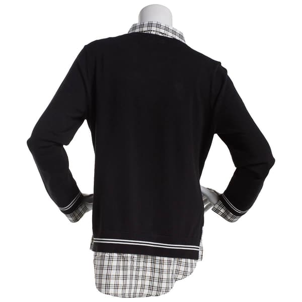 Womens Tommy Hilfiger Sport Flicker Plaid 2Fer Sweater