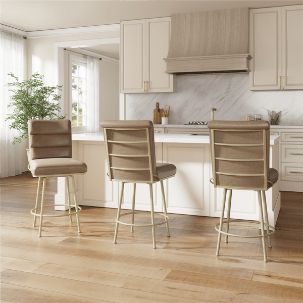 HH2 Home Stause Channel-Tufted Counter Height Swivel Stool