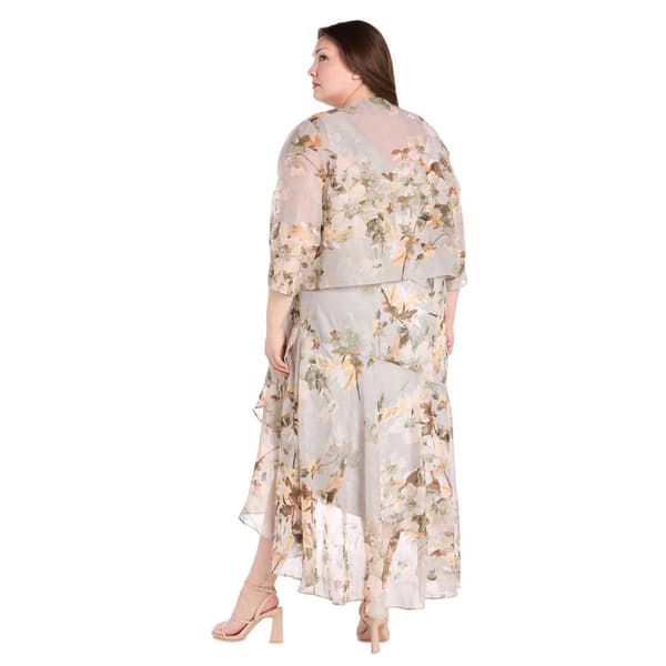 Plus Size R&M Richards V-Neck Floral Bolero Jacket Dress