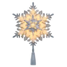 10in. Layered Glittering Snowflake Tree Topper