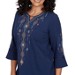 Womens Alfred Dunner Tuscany Diamond Embroidery Blouse - image 5