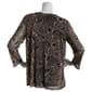 Womens Notations ¾ Sleeve Mesh 2Fer Blouse - image 2