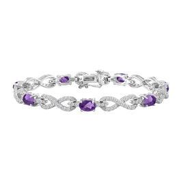 Gemstone Classics&#40;tm&#41; Genuine Amethyst & Sapphire Infinity Bracelet