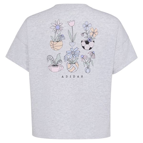 Girls (7-16) adidas® Heather Drop Shoulder Blooming Sports Tee