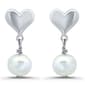 Designs by FMC Sterling Silver Freshwater Pearl Heart Earrings - image 1