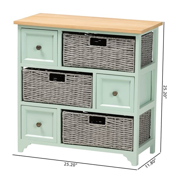 Baxton Studio Valtina Two-Tone Wood 3-Drawer Storage Unit