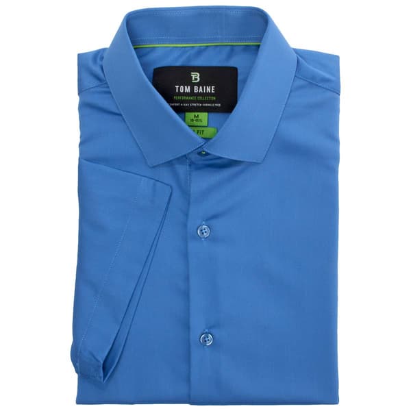 Mens Tom Baine Short Sleeve Bamboo Dress Shirt - Blue - image 