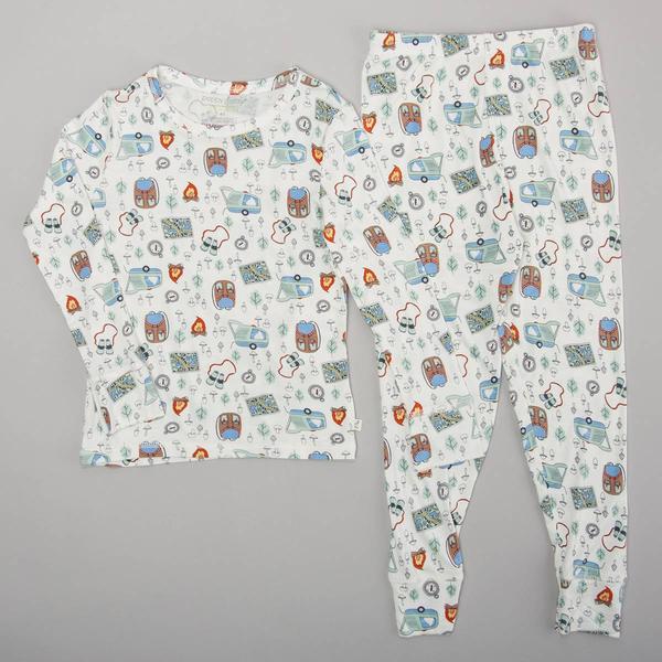 Toddler Boy Poppy & Clay Camping Bamboo Pajama Set - image 