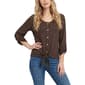 Womens NY Collection 3/4 Sleeve Knit Button Down Tie Front Blouse - image 1