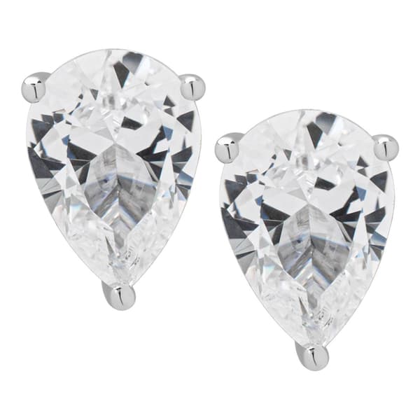 Gianni Argento Sterling Silver Lab Sapphire Pear Stud Earrings - image 