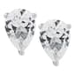 Gianni Argento Sterling Silver Lab Sapphire Pear Stud Earrings - image 1