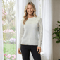 Womens Draper James Solid Long Sleeve Pointelle Sweater - image 1