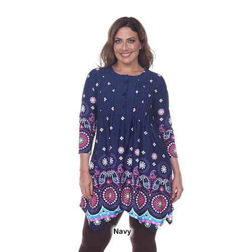 Plus Size White Mark Lucy Medallion Print Tunic