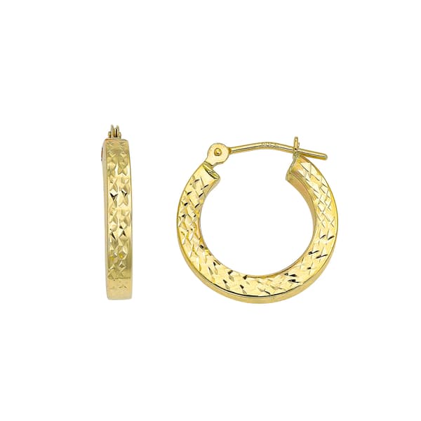 Candela 14kt. Gold 2.5x16mm Diamond Cut Hoop Earrings - image 