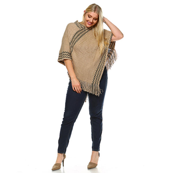 Plus Size White Mark Nevaeh Poncho Sweater - image 