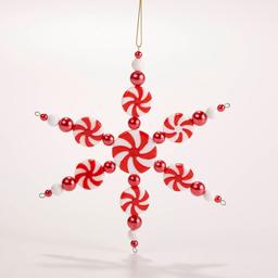 Peppermint Style Snowflake Ornament