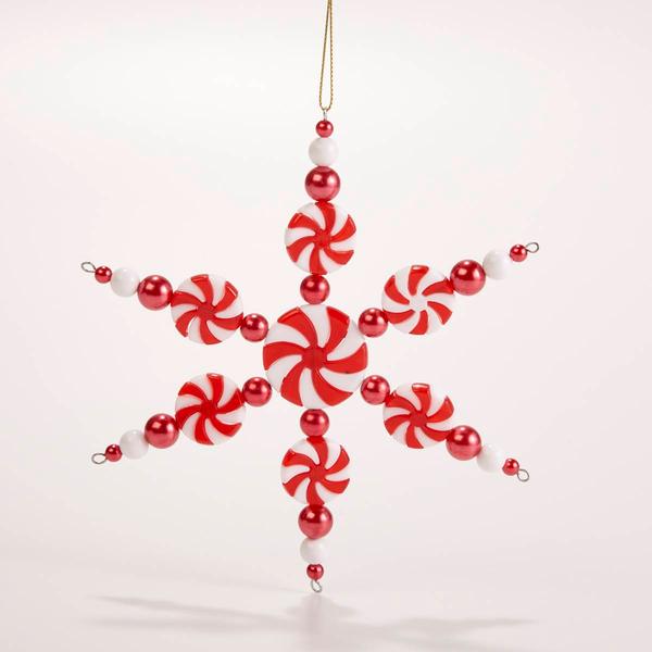 Peppermint Style Snowflake Ornament - image 