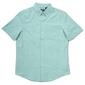 Mens Chaps Short Sleeve Chambray Solid Button Down Shirt - image 1