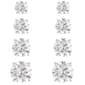 Sterling Silver Diamond Simulant Stud Earrings Set - image 1