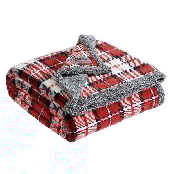 Eddie Bauer Parkwood Plaid Plush-Fleece Reversible Throw - image 