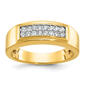 Mens Gentlemens Classics(tm) 14kt. Gold Double Row Diamond Ring - image 1