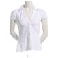 Juniors Madden Girl Cap Sleeve Jersey Button Up Tie Back Top - image 1