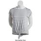 Womens French Laundry Stripe Tie Front Tee w/Shoulder Buttons - image 3