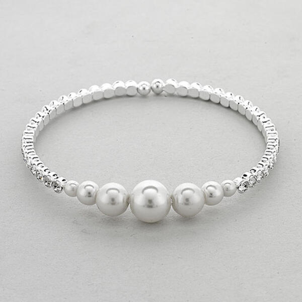 Rosa Rhinestones Pearl Center Cuff Bracelet - image 