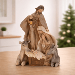 Melrose 11in. Holy Family Nativity Figurine with Farm Animals