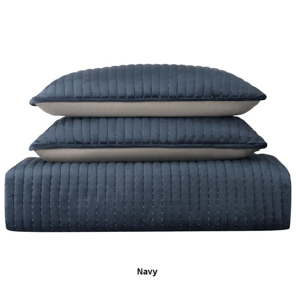 Truly Soft Everyday Velvet Pick Stitch Quilt Set