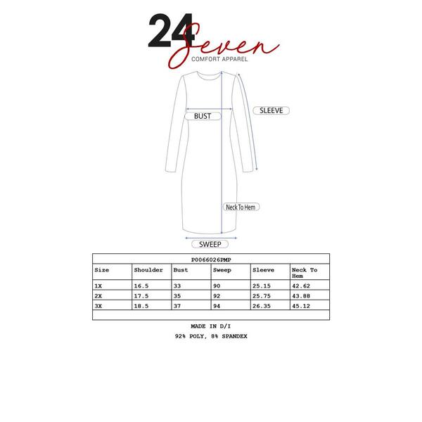 Plus Size 24/7 Comfort Apparel Floral Knee Length Dress