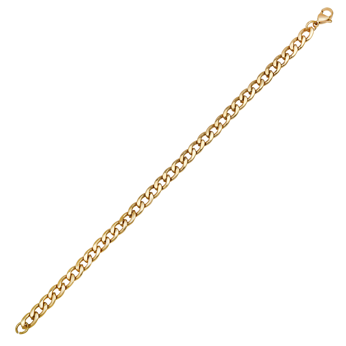 Mens Iron Saints 6mm Cuban Link 18kt. Gold Plating Bracelet